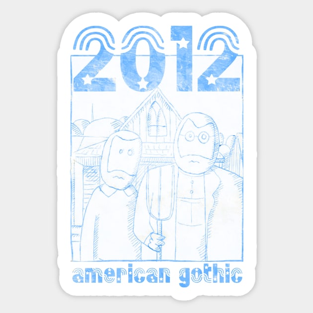 American Gothic 2012 - Vintage Sticker by PaulWebster